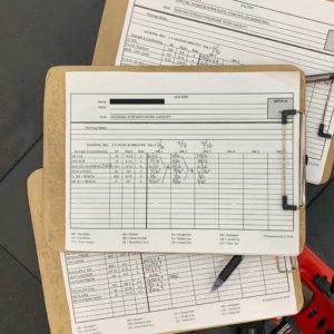 Three Clipboards with Strength Training Programs