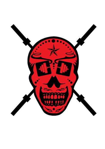 Sugar Skull with barbell crossbones