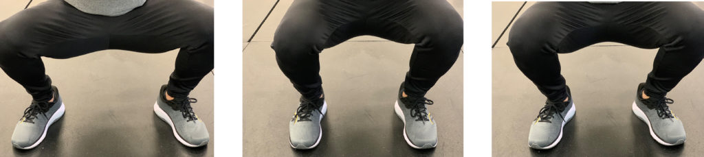 3 different foot positions during squats