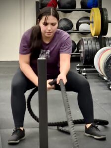 Woman pulling sled