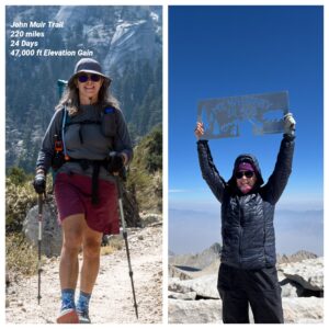 Woman hiking John Muir Trail