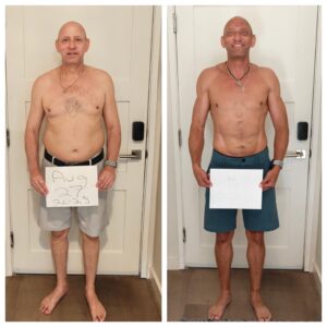 Before and After photo of man 