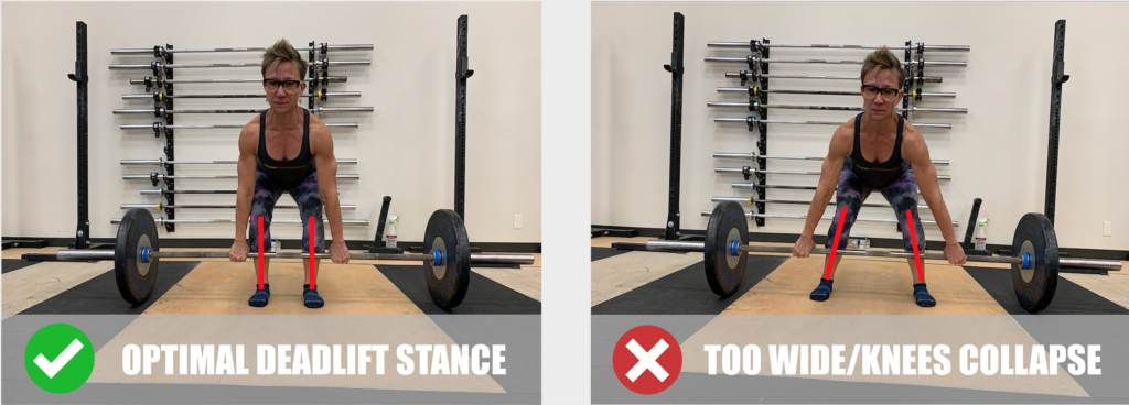 Side by side view of deadlift/shin angle comparison