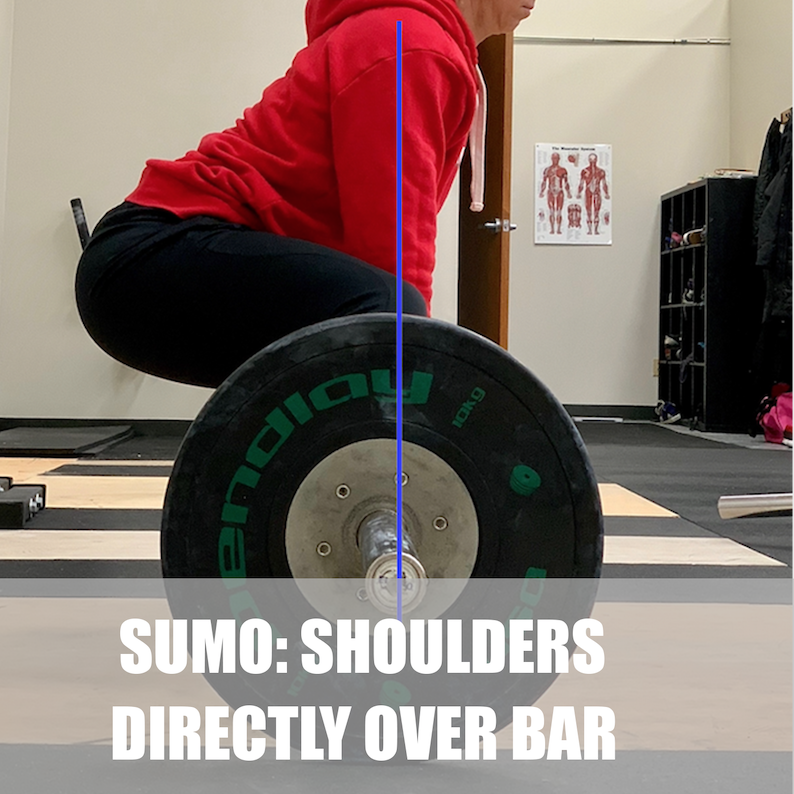 Shoulder position during sumo deadlift