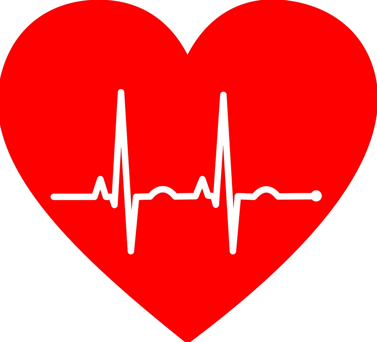 red hearth with EKG line